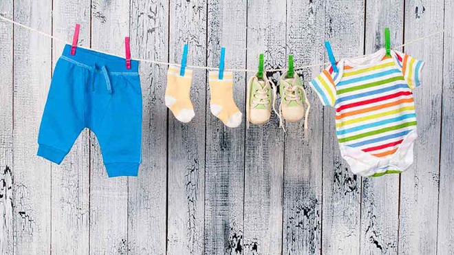 baby clothes hanging on line